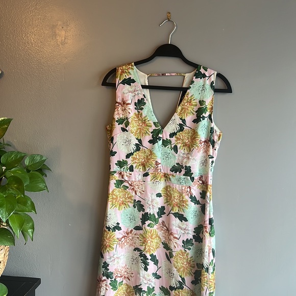 Sam Edelman Floral Midi Dress in Pink Multi size 8 great condition - Picture 3 of 15